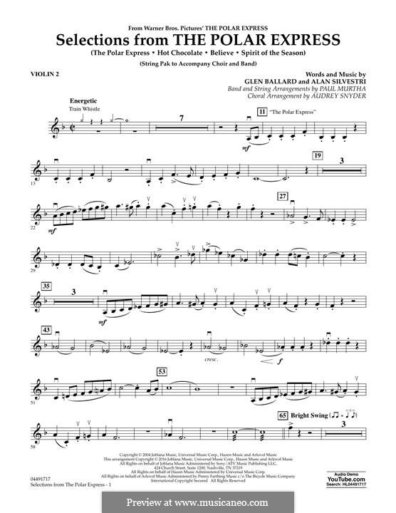 The Polar Express: Violin 2 part by Alan Silvestri, Glen Ballard