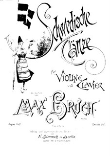 Swedish Dances, Op.63: No.8-15 – score and part by Max Bruch