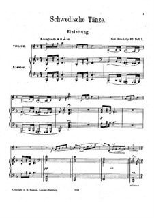 Swedish Dances, Op.63: Complete set by Max Bruch