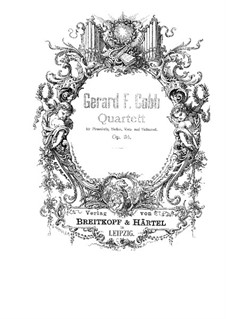 Piano Quartet in E Major, Op.34: Piano Quartet in E Major by Gerard Francis Cobb