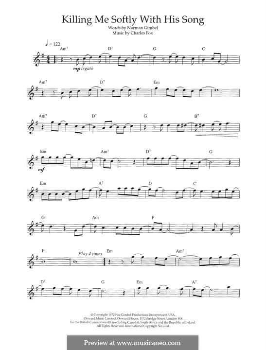 Killing Me Softly with His Song: For flute by Charles Fox