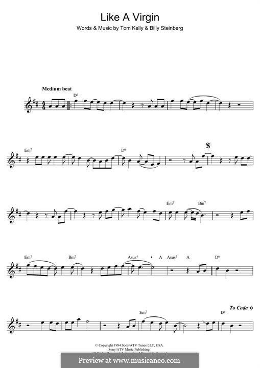 Like a Virgin (Madonna): For flute by Billy Steinberg, Tom Kelly