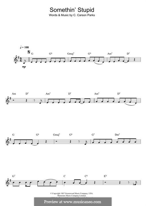 Somethin' Stupid (Frank Sinatra): For clarinet by C. Carson Parks