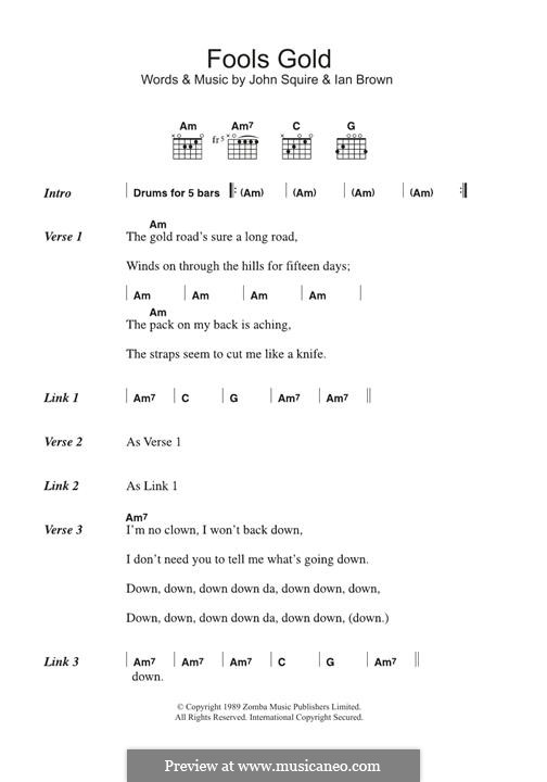 Fool's Gold (The Stone Roses): For guitar by Ian Brown, John Squire