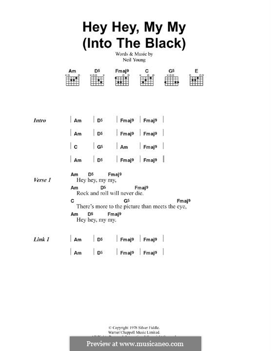 Hey Hey, My My (Into the Black) Oasis: For guitar by Neil Young