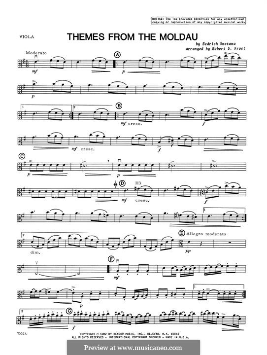 Vltava, T.111: Themes, for strings – Viola part by Bedřich Smetana