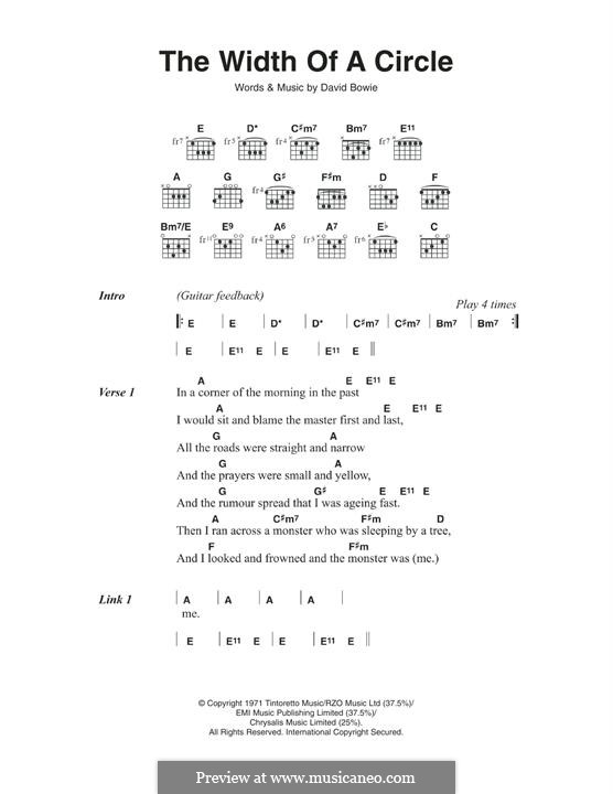 The Width of a Circle: For guitar by David Bowie