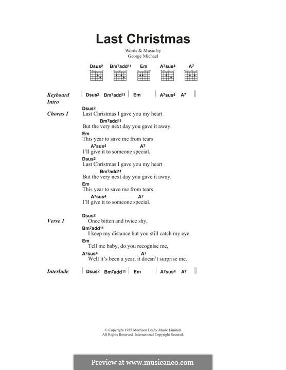 Last Christmas (Wham!): For guitar by George Michael