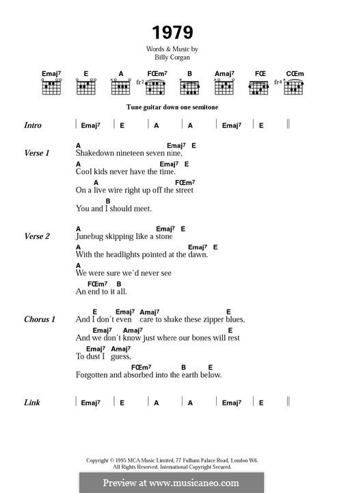 1979 (The Smashing Pumpkins): For guitar by Billy Corgan