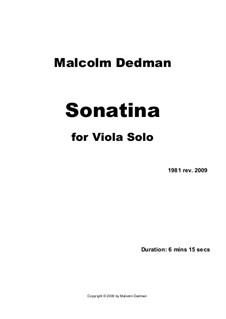 Sonatina, MMS8: Sonatina by Malcolm Dedman