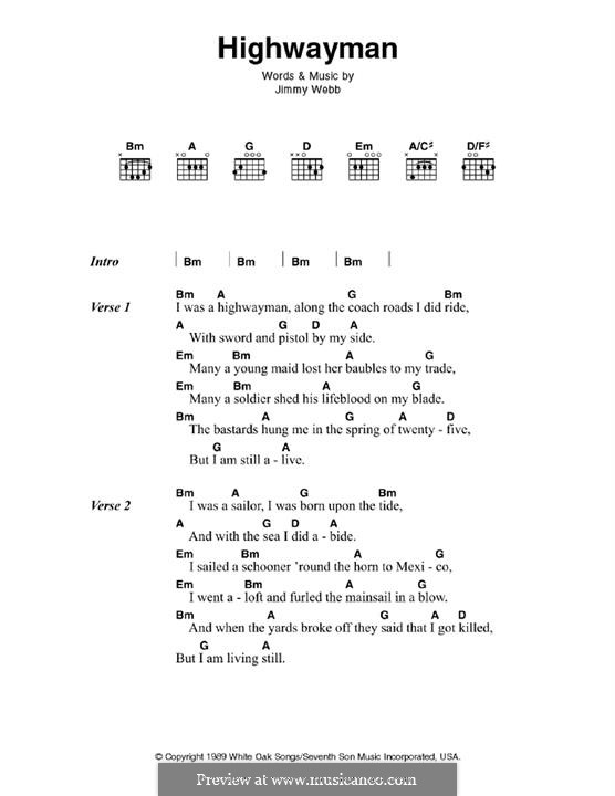 Highwayman: For guitar by Jimmy Webb