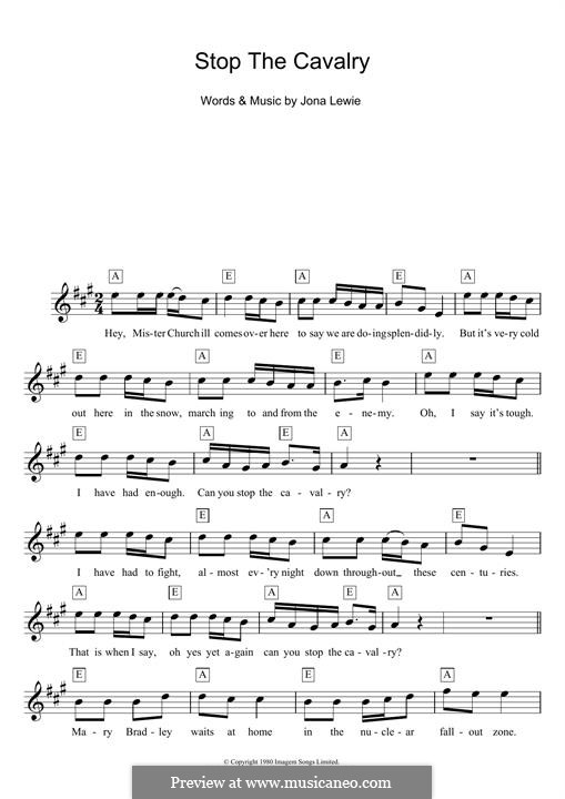 Stop the Cavalry: For keyboard by Jona Lewie