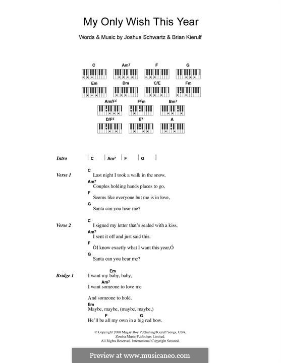 My Only Wish This Year (Britney Spears): For piano by Brian Kierulf, Joshua Schwartz