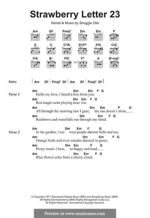 Strawberry Letter 23 (from Pulp Fiction): For guitar by Shuggie Otis