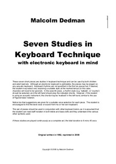 Seven Studies in Keyboard Technique, MME2: Seven Studies in Keyboard Technique by Malcolm Dedman