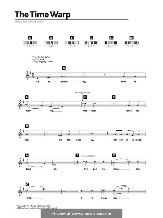 The Time Warp (from The Rocky Horror Picture Show): For piano by Richard O'Brien