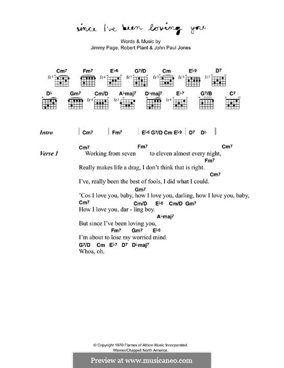 Since I've Been Loving You: For guitar by John Paul Jones, Jimmy Page, Robert Plant
