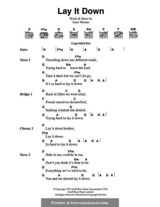 Lay It Down (The Everly Brothers): For guitar by Gene Thomas