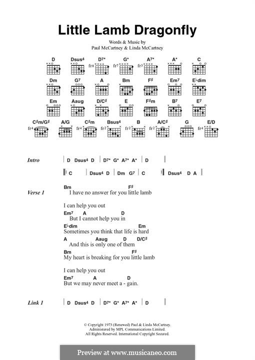 Little Lamb Dragonfly: For guitar by Linda McCartney, Paul McCartney