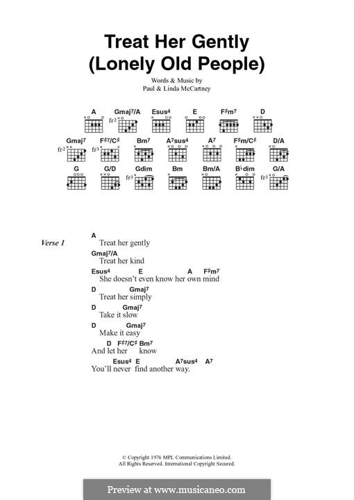 Treat Her Gently / Lonely Old People: For guitar by Linda McCartney, Paul McCartney