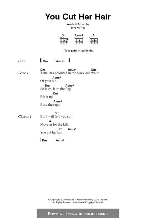 You Cut Her Hair: For guitar by Tom McRae