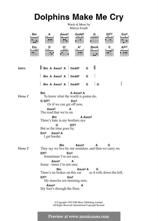 Dolphins Make Me Cry: For guitar by Martyn Joseph