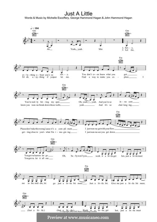 Just a Little (Liberty X): For keyboard by George Hammond Hagan, John Hammond Hagan, Michelle Escoffery