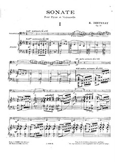 Sonata for Cello and Piano, Op.46: Score by Edouard Destenay