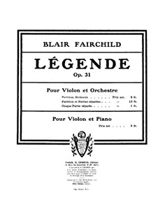 Légende for Violin and Orchestra, Op.31: Légende for Violin and Orchestra by Blair Fairchild