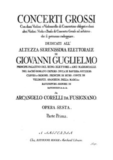 Complete set: Cello concertino part by Arcangelo Corelli