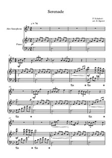 10 Easy Classical Pieces for Alto Saxophone and Piano Vol.5: Serenade by Wolfgang Amadeus Mozart, Franz Schubert, Antonín Dvořák, Georges Bizet, Georg Friedrich Händel, Giuseppe Verdi, Pyotr Tchaikovsky, Émile Waldteufel, Adolphe Adam, Sebastián Yradier