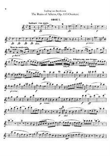 Overture: Oboes I, II parts by Ludwig van Beethoven