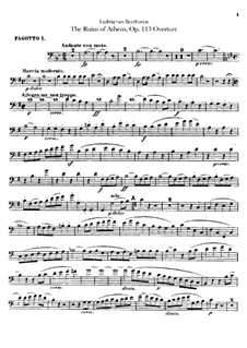 Overture: Bassoons I, II parts by Ludwig van Beethoven