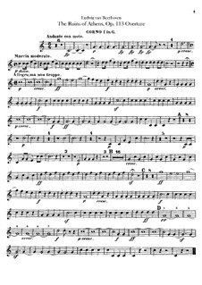 Overture: Horns parts by Ludwig van Beethoven
