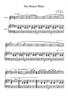 10 Easy Classical Pieces for Violin and Piano Vol.5: The Skaters Waltz by Wolfgang Amadeus Mozart, Franz Schubert, Antonín Dvořák, Georges Bizet, Georg Friedrich Händel, Giuseppe Verdi, Pyotr Tchaikovsky, Émile Waldteufel, Adolphe Adam, Sebastián Yradier