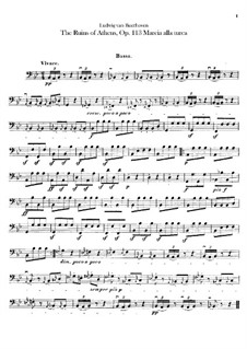Turkish March: Double bass part by Ludwig van Beethoven