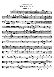 König Stephan (King Stephen), Op.117: Overture – bassoons parts by Ludwig van Beethoven