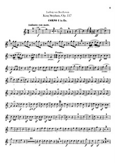 König Stephan (King Stephen), Op.117: Overture – horns parts by Ludwig van Beethoven
