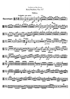 König Stephan (King Stephen), Op.117: Overture – viola part by Ludwig van Beethoven