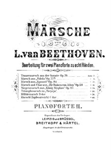 König Stephan (King Stephen), Op.117: Victory March, for two pianos eight hands – piano II part by Ludwig van Beethoven