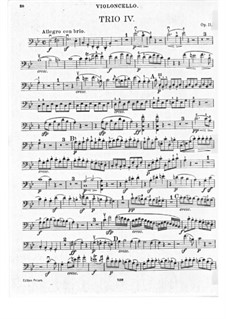 Trio for Clarinet, Cello and Piano No.4 'Gassenhauer' , Op.11: Cello part by Ludwig van Beethoven