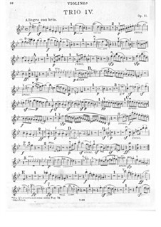 Trio for Clarinet, Cello and Piano No.4 'Gassenhauer' , Op.11: Violin part by Ludwig van Beethoven