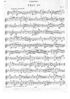 Trio for Clarinet, Cello and Piano No.4 'Gassenhauer' , Op.11: Violin part by Ludwig van Beethoven