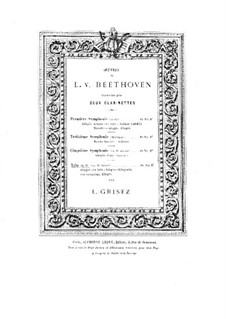 Trio for Clarinet, Cello and Piano No.4 'Gassenhauer' , Op.11: Version for two clarinets by Ludwig van Beethoven