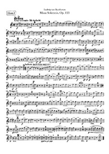 Missa Solemnis, Op.123: Horns parts by Ludwig van Beethoven