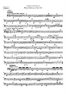 Missa Solemnis, Op.123: Timpani part by Ludwig van Beethoven