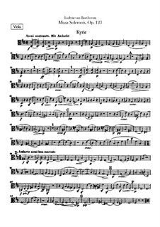 Missa Solemnis, Op.123: Viola part by Ludwig van Beethoven