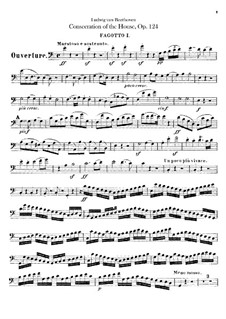 Die Weihe des Hauses (Consecration of the House), Op.124: Bassoons I, II parts by Ludwig van Beethoven