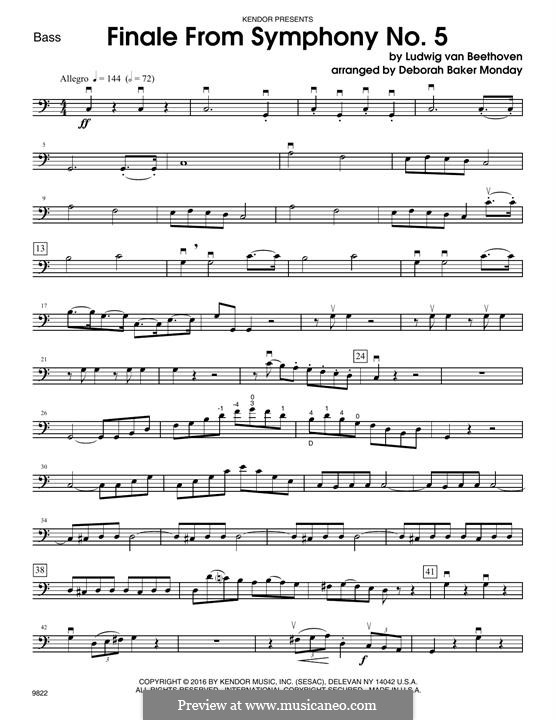 Movement IV: For string ensemble – Bass part by Ludwig van Beethoven