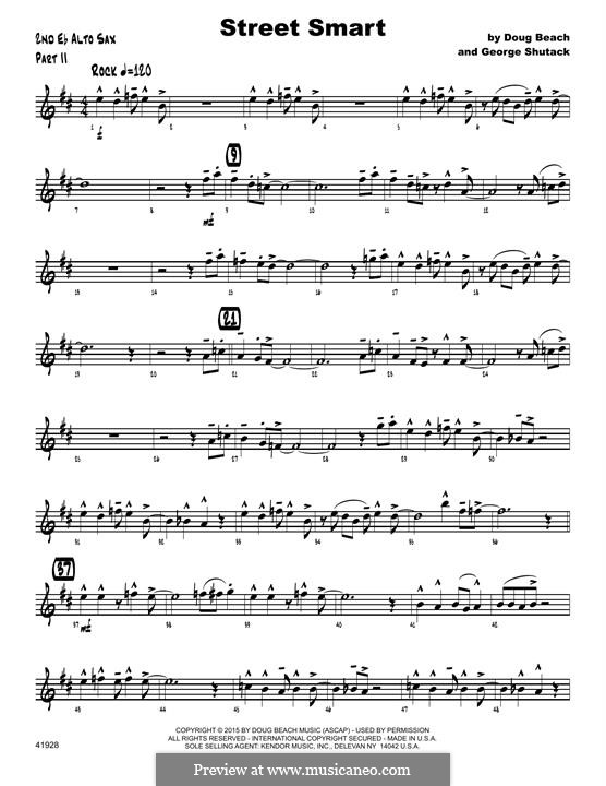 Street Smart: 2nd Eb Alto Saxophone part by Doug Beach